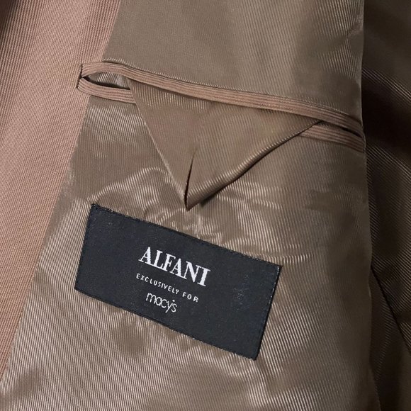 Alfani 100% Silk Corduroy Blazer in Light Brown Men's Size 46R - Picture 8 of 11